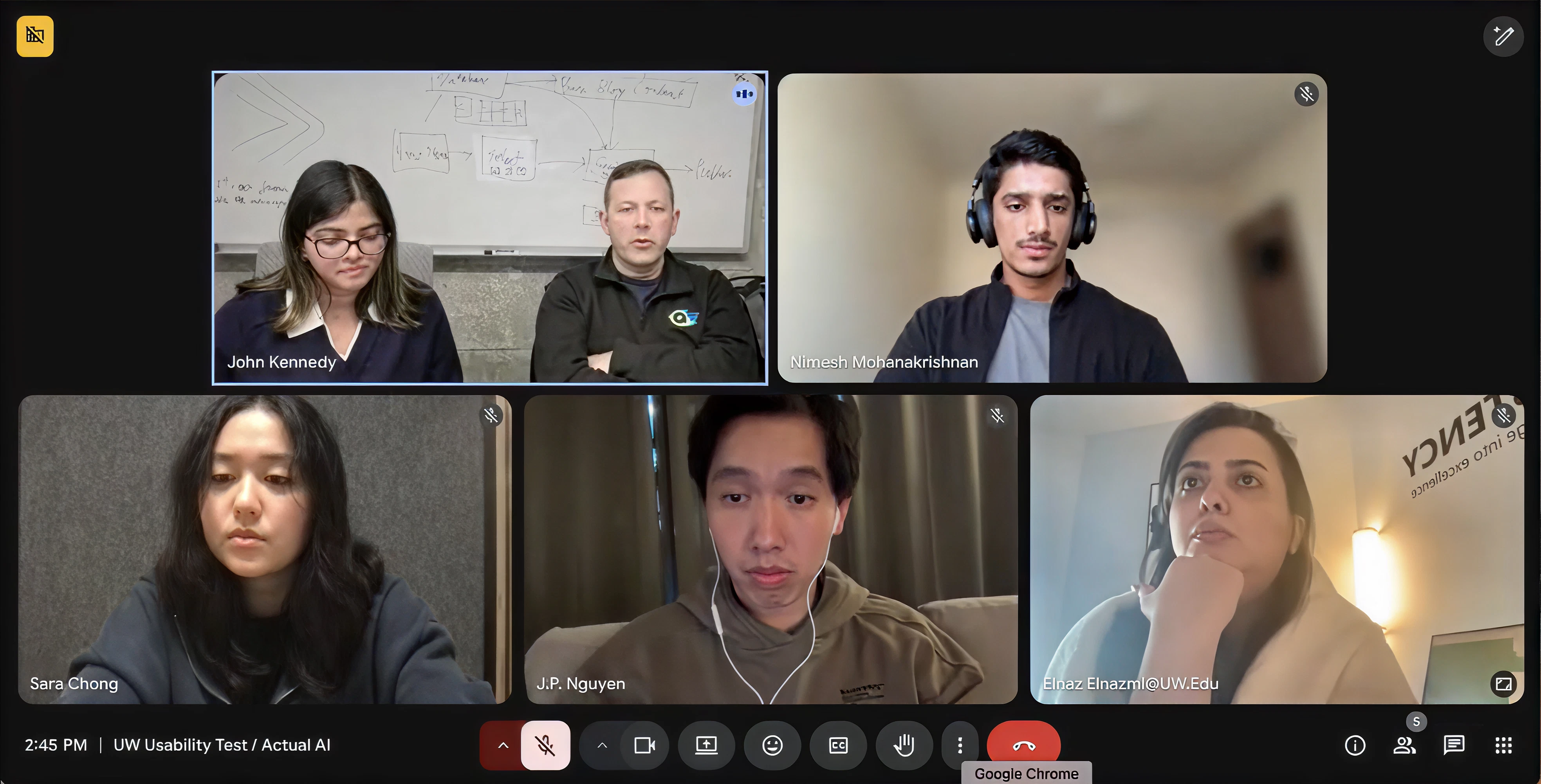 Research team and participant during a remote moderated usability session