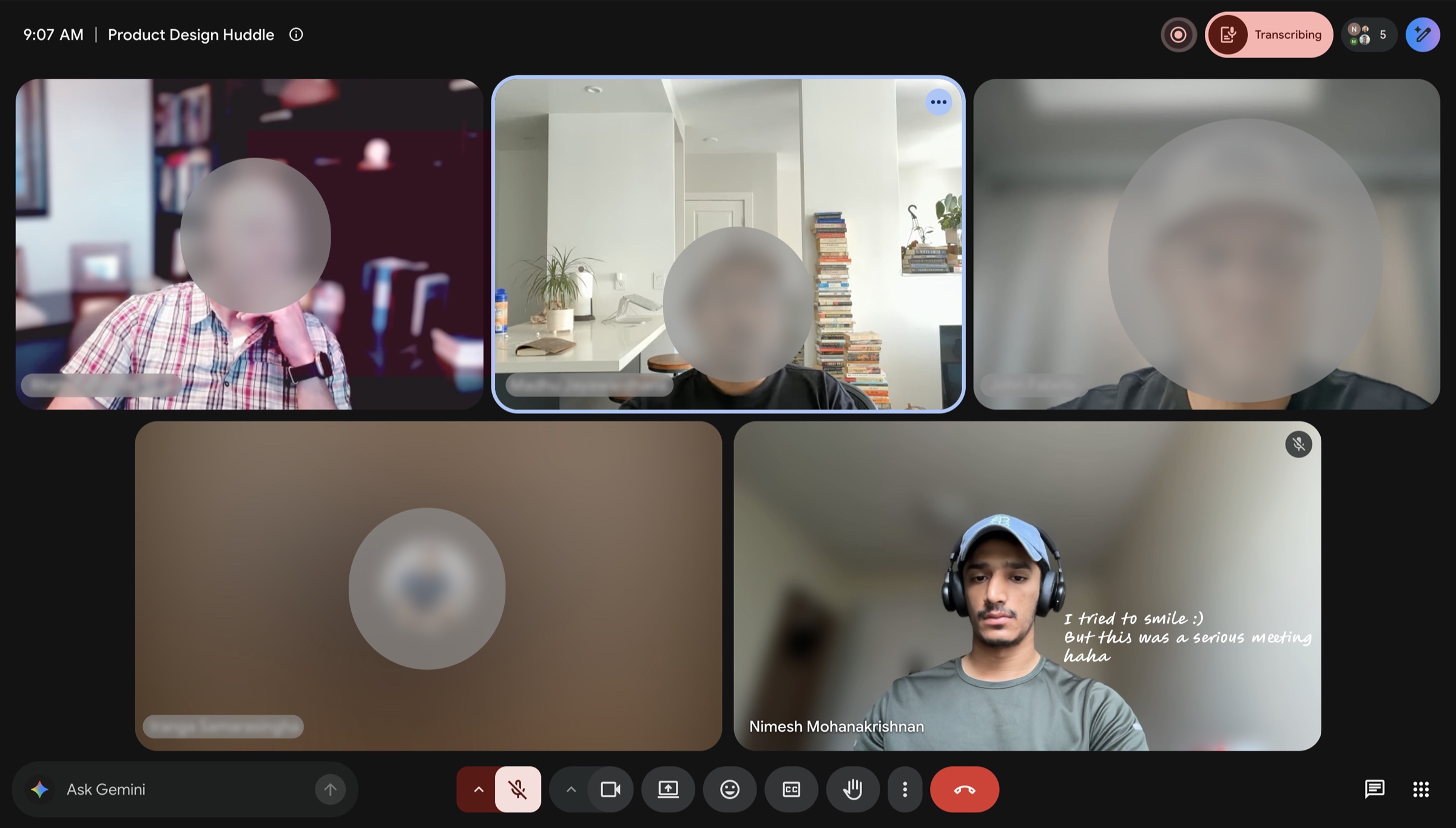 Product design huddle with the Knool team on a video call